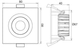 DLA Low Glare Series LED Downlight - 8W Square Trim