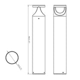 Integrated Power-LED Bollard-dimensions