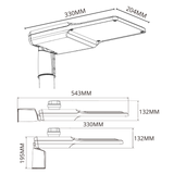 SL5 Series LED Streetlight with PE Cell 50W dimensions