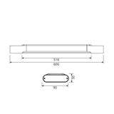 BA Series Surface LED Batten - 20W - Integrated Power