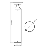 BL Series solar LED bollard dimensions