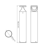 Dimensions of the BL Series LED Bollard 22W with power and colour selectable features