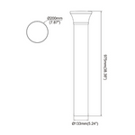 BL Series LED Solar Bollard - Dimension Drawings