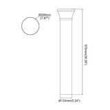 BL Series LED Solar Bollard - Dimension Drawings