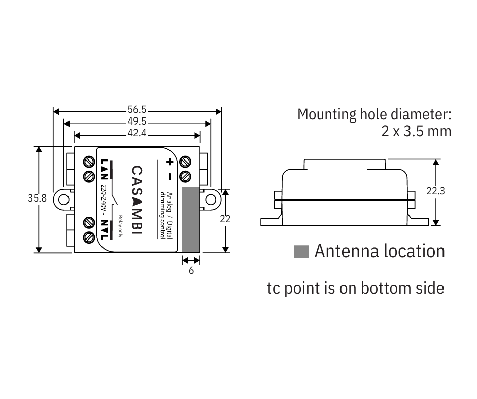 CBU-ASD Casambi Control Unit Long Range– Integrated Power