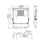 CF Series LED floodlight dimensions