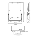 CF Series 150W LED Floodlight dimensions