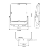 50W CF Series LED floodlight dimensions