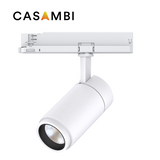 Casambi-enabled TR Series LED tracklight spotlight by Integrated Power, featuring wireless smart control for commercial lighting applications – ideal for galleries, retail spaces, and architectural projects requiring flexible, energy-efficient spotlighting solutions.