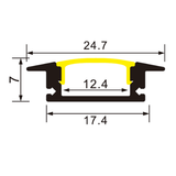 Curved recessed extrusions dimensions
