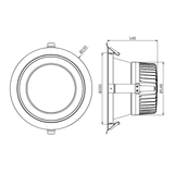 DLA Low Glare Series LED Downlight - 35W - Integrated Power