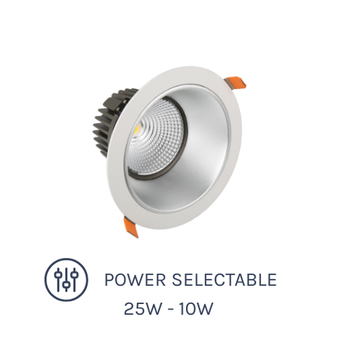 DLA Low Glare Series LED Downlight with Power Selectable options