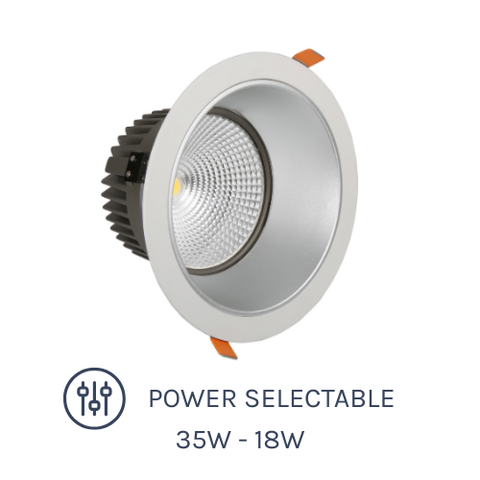DLA Low Glare Series LED Downlight with Power Selectable options