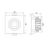 DLA Low Glare Series LED Downlight  Square Trim - Integrated Power