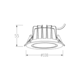 DLA2 series 10W downlight dimensions