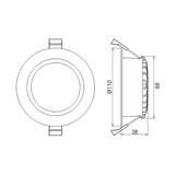 DLB Series IC-4 Rated Downlight Dimensions