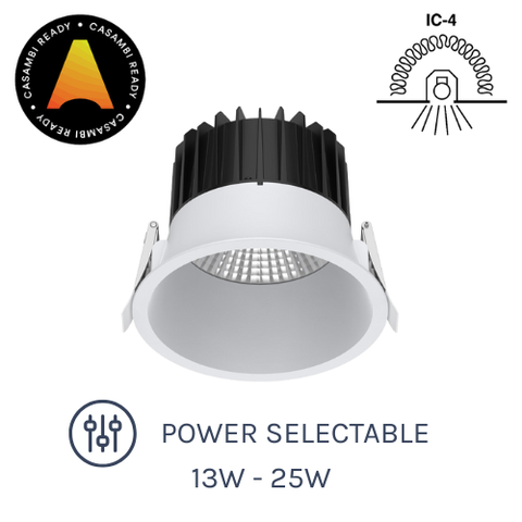 DLI Series LED Low Glare IC-4 Rated Downlight 25W with Power Selectable options