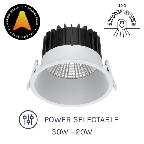 DLI Series LED Low Glare IC-4 Rated Downlight 30W with Power Selectable options
