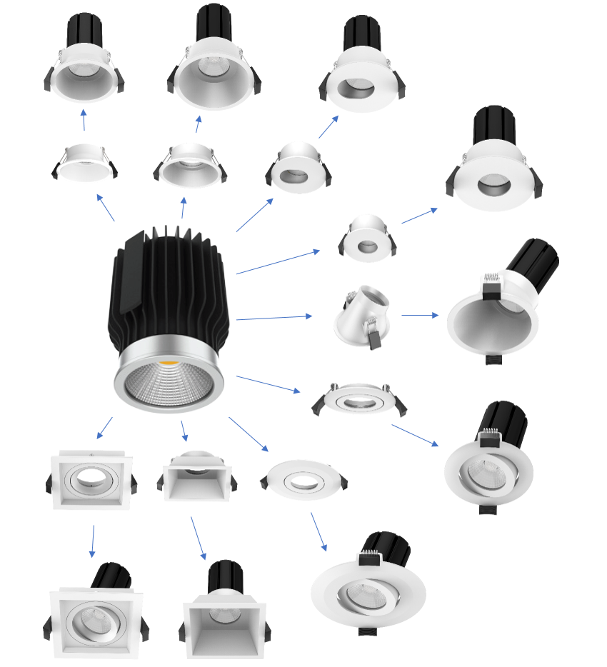 Led Pinhole DLM Modular LED Downlight Series - 18W Pinhole 70-80mm– Integrated Power