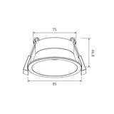 DLM Series LED Fixture Trim Dimensions