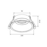 DLM Series LED Fixture Trim Dimensions