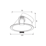 DLM Series LED Fixture Trim Dimensions