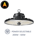 HBM Series 3 LED Highbay 200w with colour temperature, power selectable and beam angle options