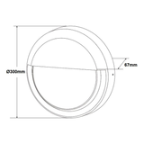 OYB Series dimensions LED oyster light