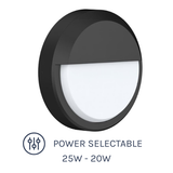 OYB Series IK10 LED Bulkhead with an eyelid 25W with Power Selectable options