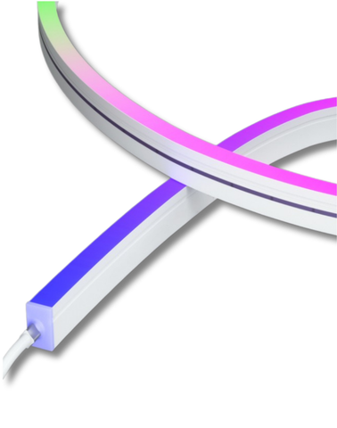 OmniBend Neon Series RGBW LED strip light, the flexible side-bend neon lighting with vibrant color-changing and tunable white options for architectural, signage, and decorative applications