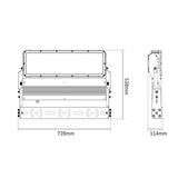 OpticPro 600W floodlight dimensions by Integrated Power