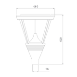 PT1 Series 40W LED Poletop dimensions