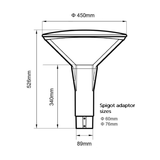 PT4 Series LED pole top lights dimensions