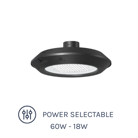 PT5 Series LED Poletop Light 60W Gooseneck with Power Selectable options