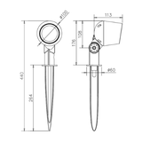 Premiere Series LED Floodlight Ground Spike dimensions 10w