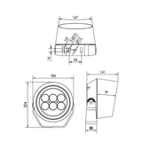 Premiere Series LED 60W floodlight dimensions