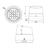 Premiere Series LED surface uplight dimensions