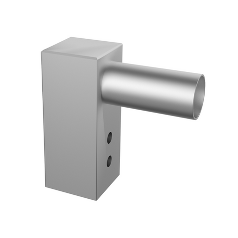 SL2 100mm Square Pole Single Spigot Adaptor - Silver