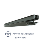 TR Series LED Linear Tracklight 60W Double Tilt with Power Selectable options