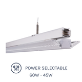 TR Series LED Linear Tracklight 60W Double Tilt with Power Selectable options