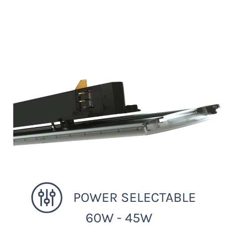 TR Series LED Linear Tracklight 60W Fixed Tilt with Power Selectable options