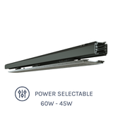 TR Series LED Linear Tracklight 60W Single Tilt with Power Selectable options