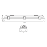 WP Series Weatherproof Batten - 20W, 600mm - Integrated Power