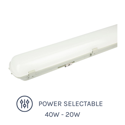 WP Series LED Emergency Weatherproof Batten 40W with Power Selectable options