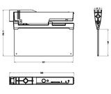 EB Series exit Blade side mounting kit dimensions